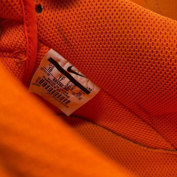 Nike Air Force 1 AF1 Mens 18 Low Top Sneakers Total Orange Neon BQ5360-800 - Picture 11 of 12